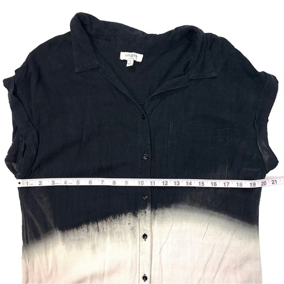 Umgee Bleach Dip Dye Linen Blend Button Down Shirt - Picture 10 of 11